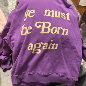 Purple Sweatshirt with Cream Text
